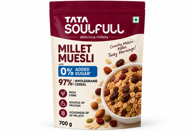 Tata Soulfull Millet Muesli With 0% Added Sugar, 97% Wholegrains Cereal