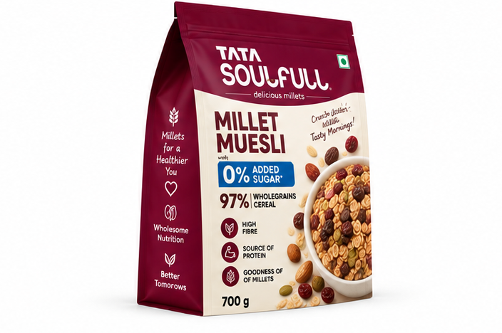 Tata Soulfull Millet Muesli With 0% Added Sugar, 97% Wholegrains Cereal 3