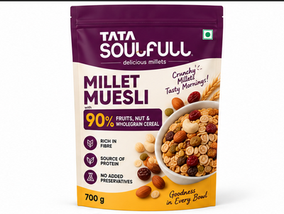 Tata Soulfull Millet Muesli With 90% Fruits, Nut & Wholegrain Cereal