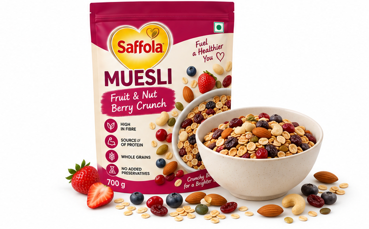 Saffola Muesli Fruit & Nut Berry Crunch 4