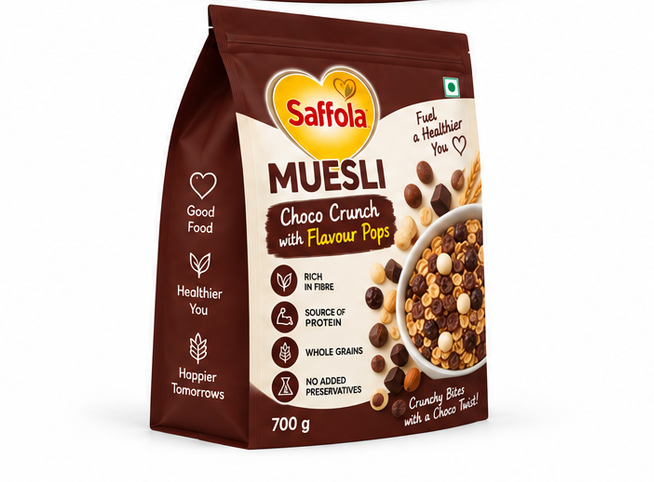 Saffola Muesli Choco Crunch with Flavour Pops 3