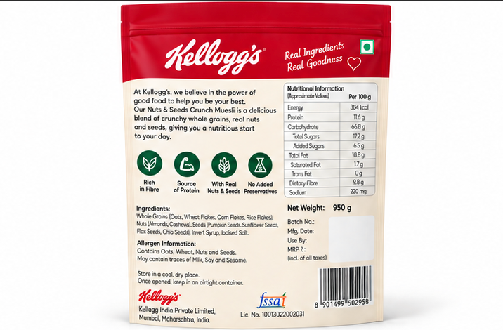Kellogg's Muesli Nuts & Seeds Crunch Muesli 2