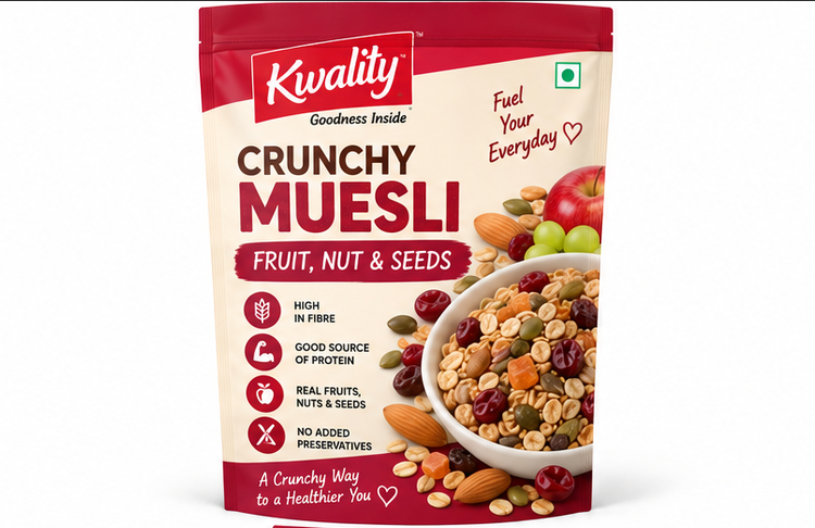 Kwality Crunchy Muesli Fruit, Nut & Seeds