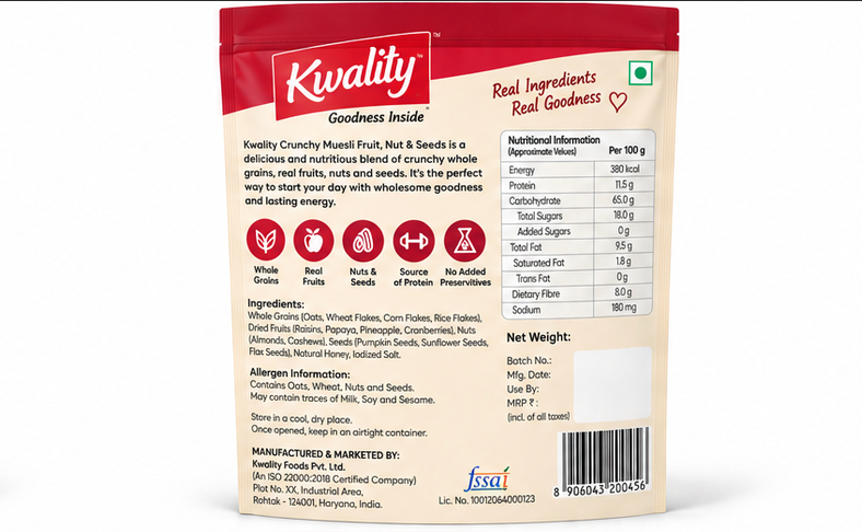 Kwality Crunchy Muesli Fruit, Nut & Seeds 2