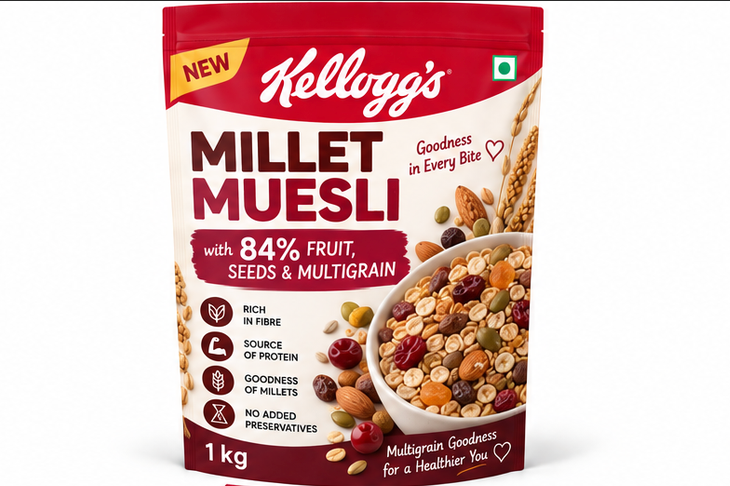 Kellogg's Millet Muesli with 84% Fruit, Seeds & Multigrain
