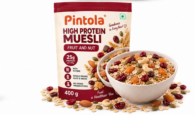 Pintola High Protein Fruit and Nut Muesli 25g Protein 4