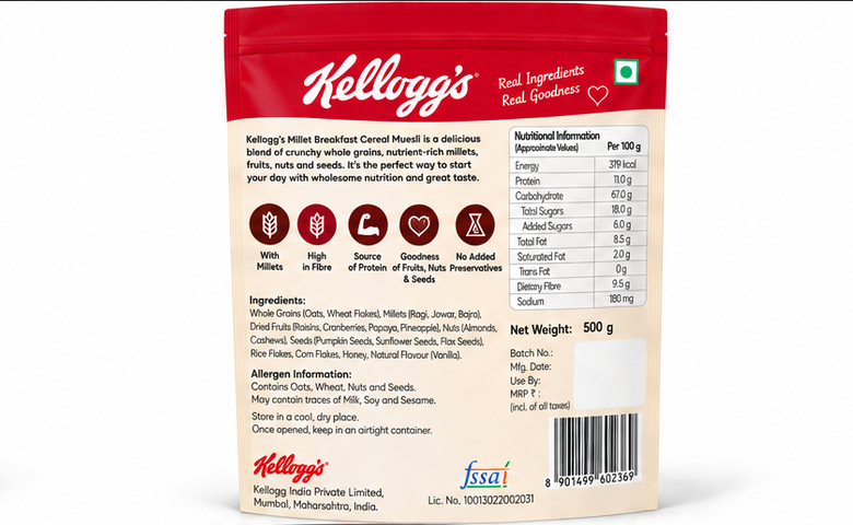 Kellogg's Millet Breakfast Cereal Muesli 2