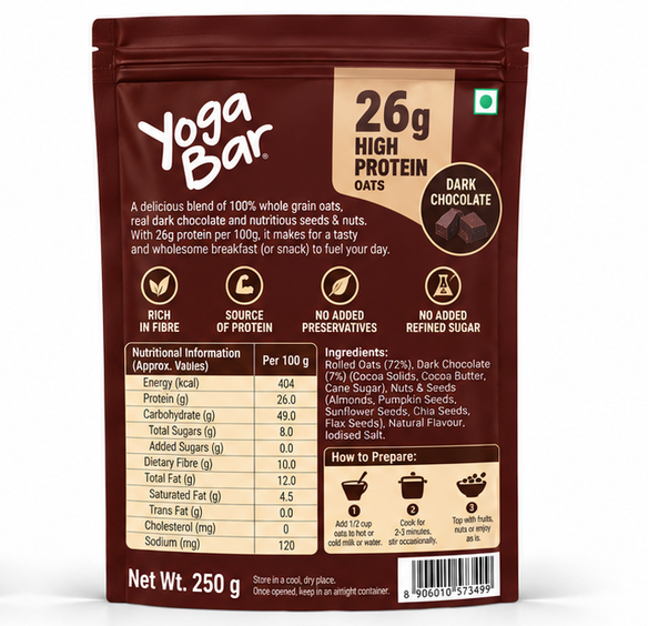 Yoga Bar 26g High Protein Oats (Dark Chocolate) 2