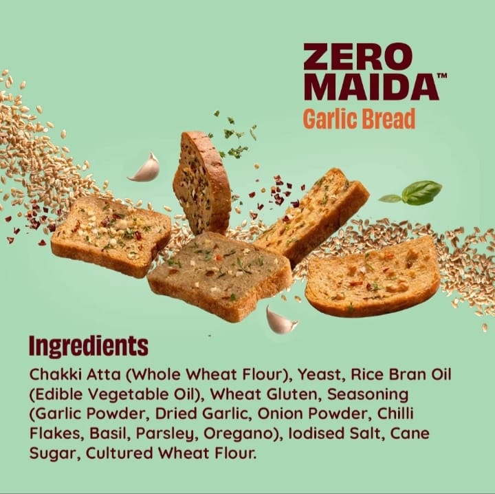 The Health Factory Zero Maida Garlic Bread 4