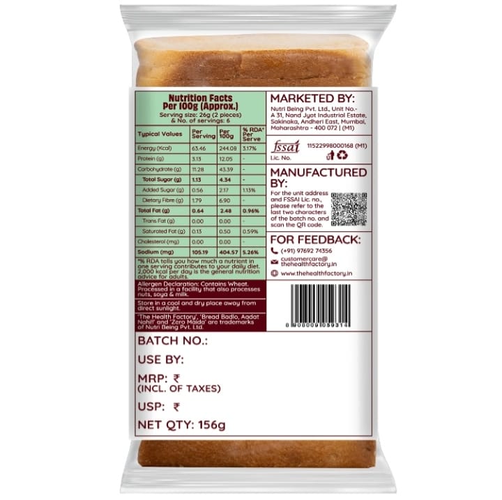 The Health Factory Zero Maida Garlic Bread 2