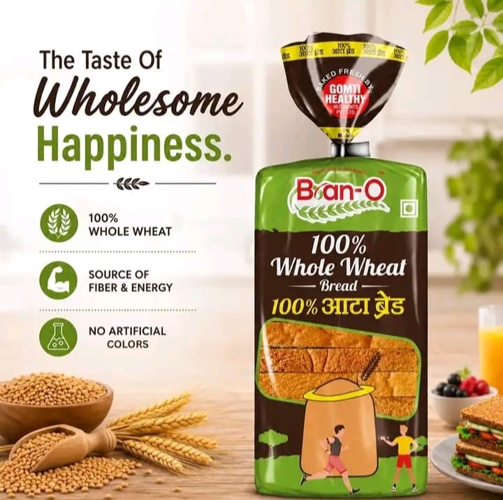 BranO 100% Atta Whole Wheat Bread 0% Maida 5