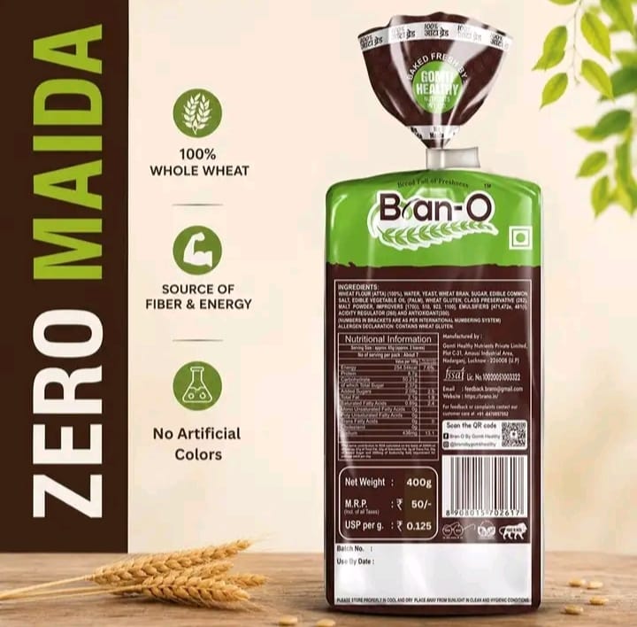BranO 100% Atta Whole Wheat Bread 0% Maida 2