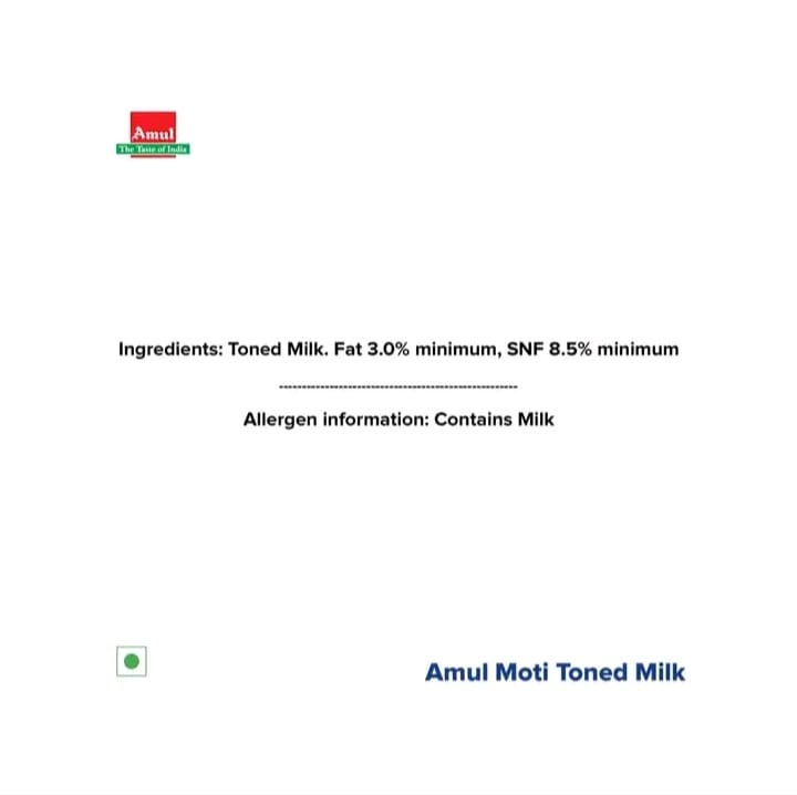 Amul Moti Toned Milk (90 Days Shelf Life) 3