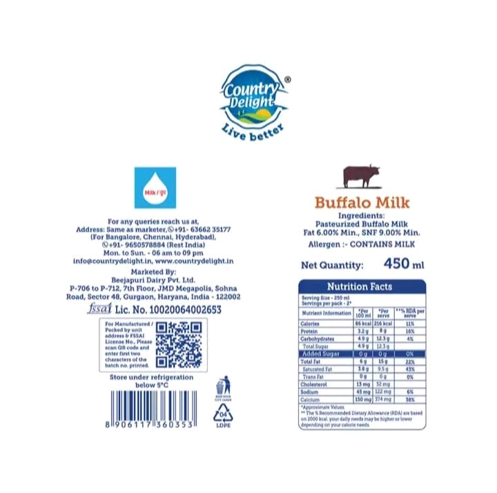 Country Delight Buffalo Fresh Milk 7